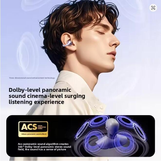 Auriculares Inalámbricos de Clip Bluetooth 5.4 – Morado, 4 h de Autonomía