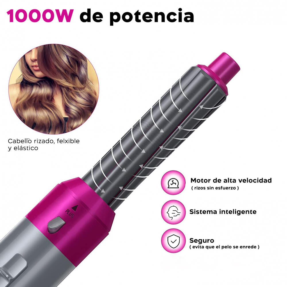 Cepillo Secador de Aire Caliente 5 en 1 con Iones – Seca, Riza, Alisa y da Volumen | 1000 W