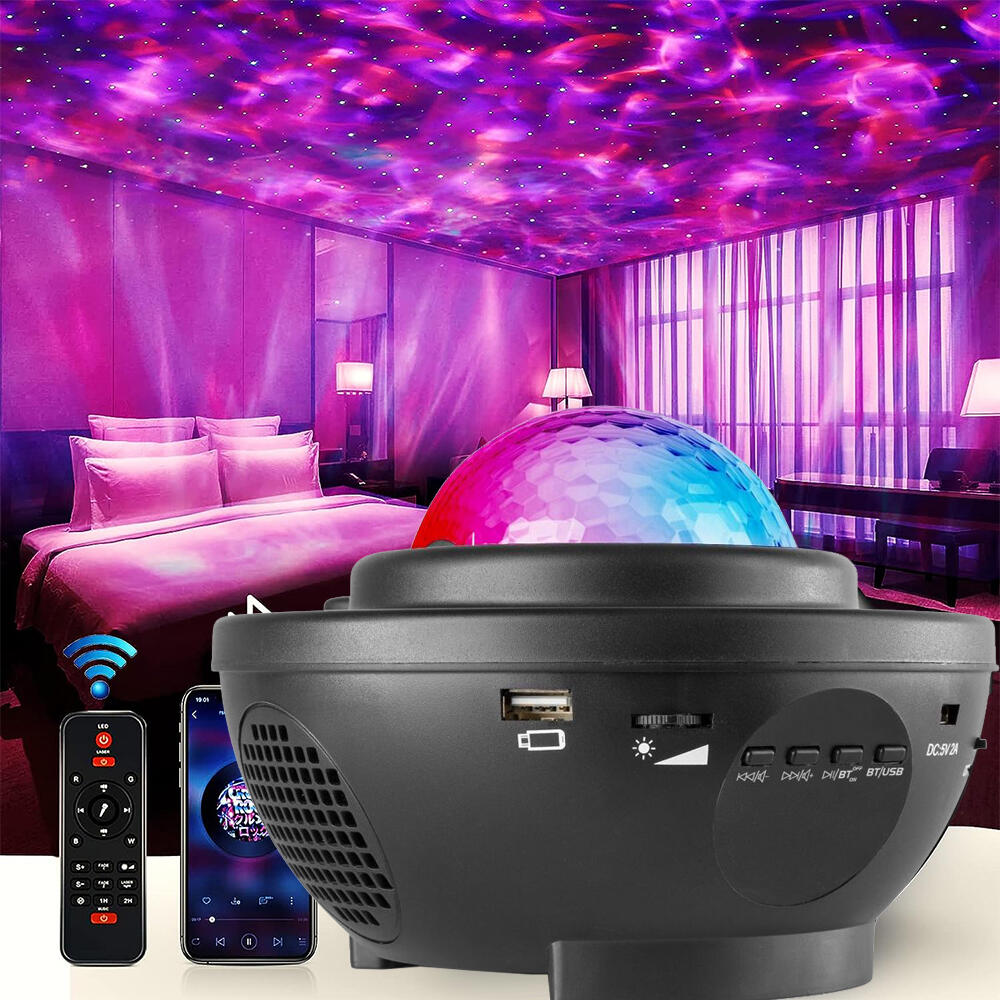 Proyector de Estrellas Galaxia LED con Altavoz Bluetooth, Mando y Temporizador – Luz Nocturna