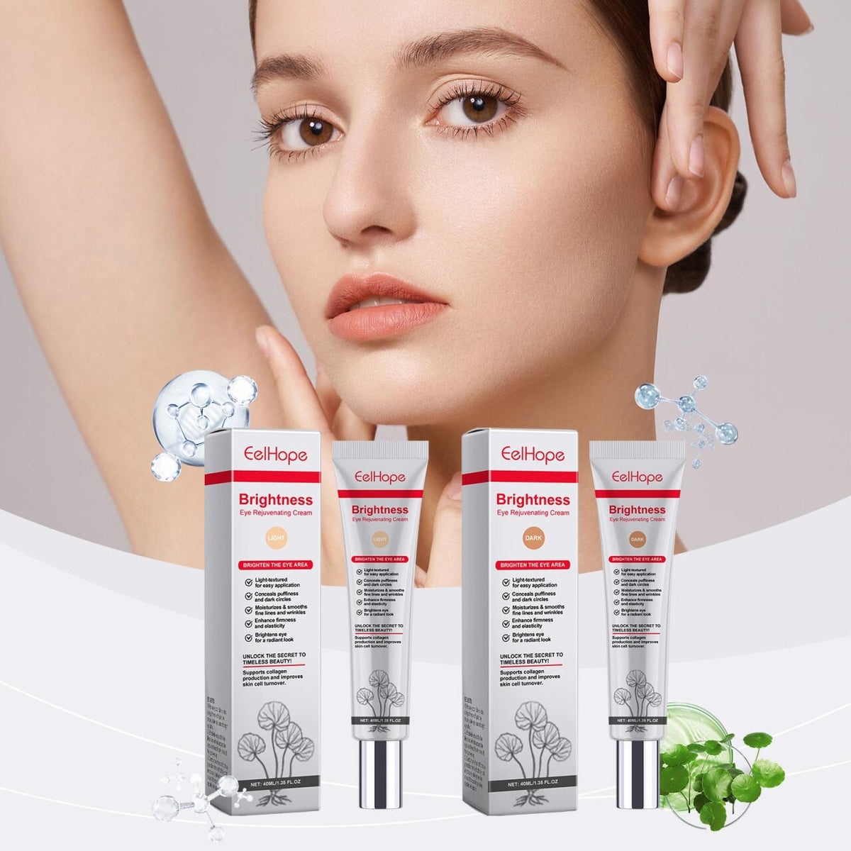 Contorno de Ojos Hidratante con Cafeína y Ácido Hialurónico 40 ml