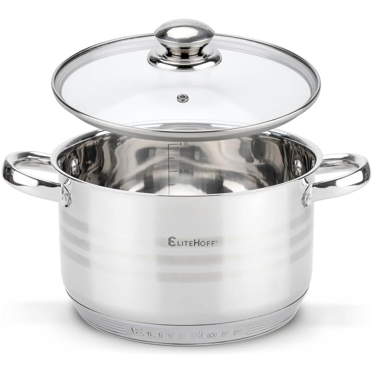 Batería de Cocina 12 Piezas de Acero Inoxidable con Tapas de Vidrio – Apta para Inducción