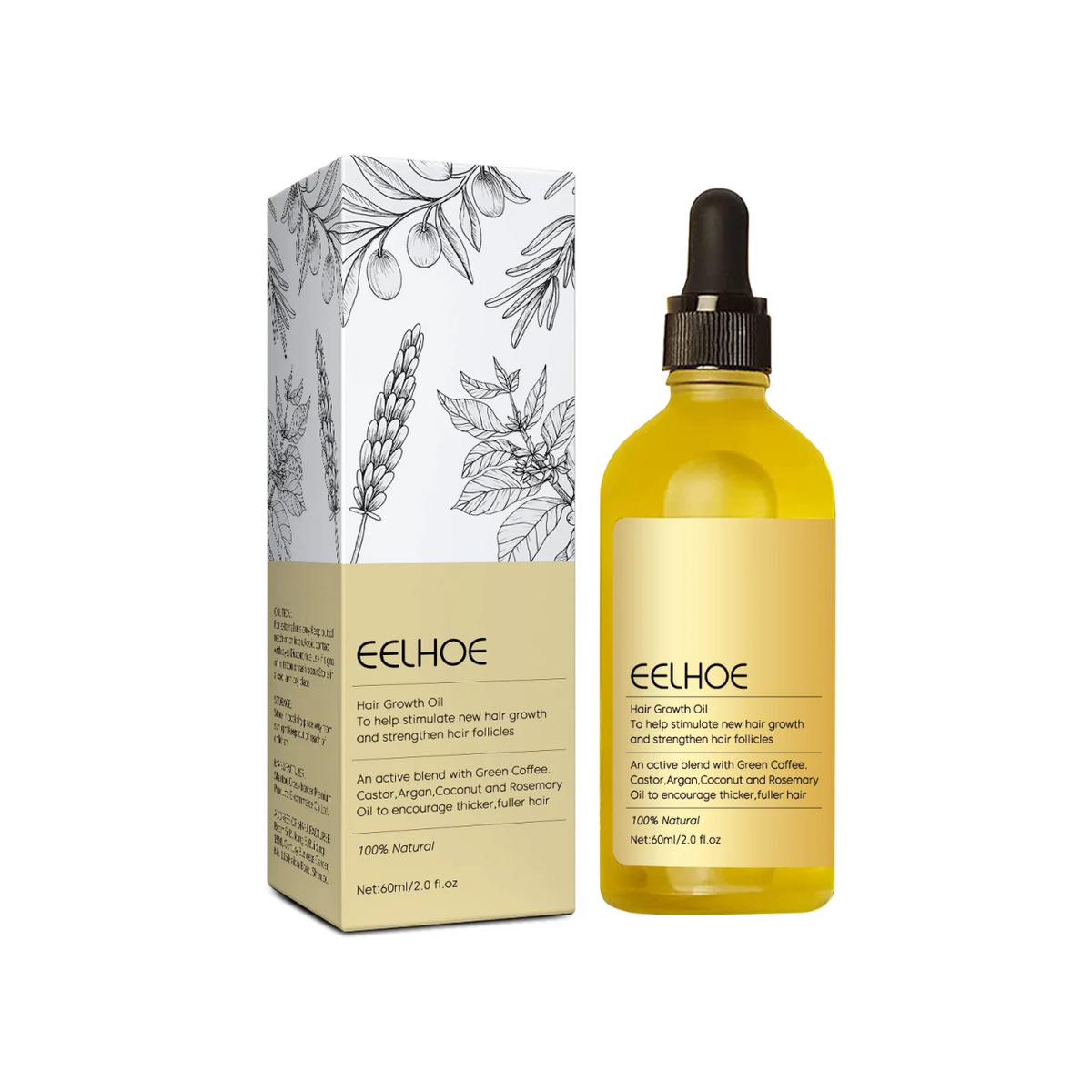 Aceite Capilar Vegano con Romero, Ricino y Argán 60 ml – Nutre y Da Brillo