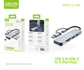 Hub USB-C 5 en 1 con USB 3.0, 2 USB 2.0 y Lector de Tarjetas SD/TF – Green Lyca G-1296