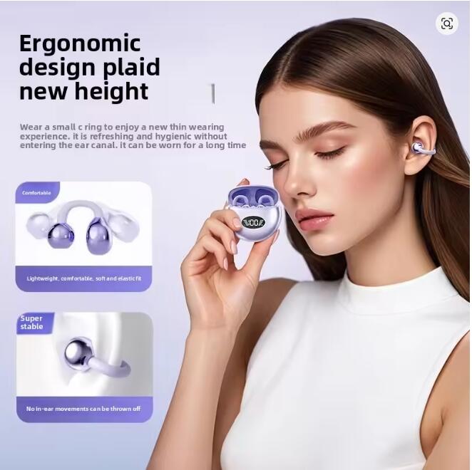 Auriculares Inalámbricos de Clip Bluetooth 5.4 – Morado, 4 h de Autonomía