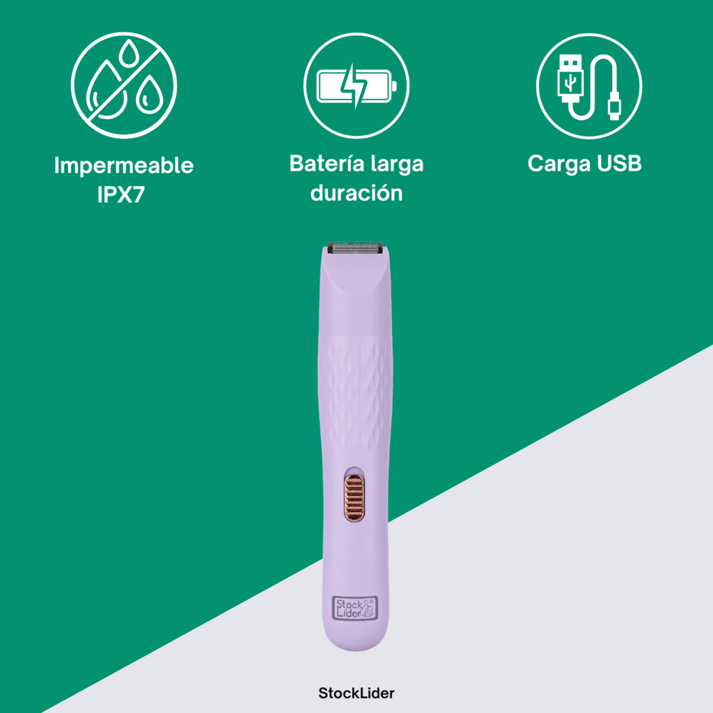Depiladora Recargable 3 en 1 con Cabezales Intercambiables – Resistente al Agua IPX7