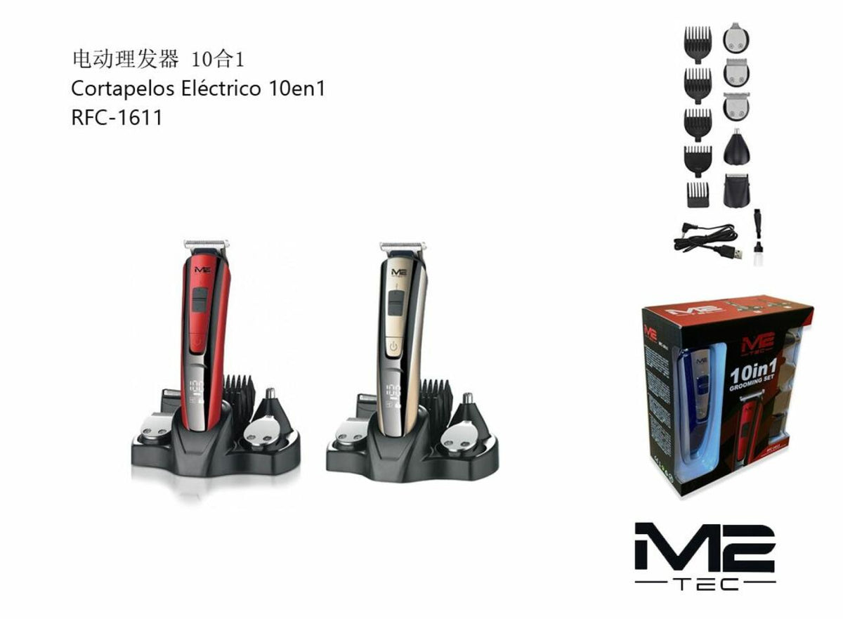 Cortapelo Eléctrico Multifunción 10 en 1 para Cabello y Barba – RFC-1611
