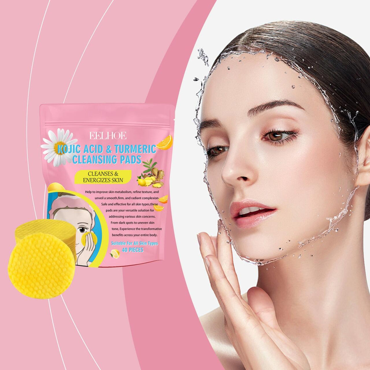 Discos Limpiadores Faciales con Ácido Kójico y Cúrcuma – Limpieza y Luminosidad