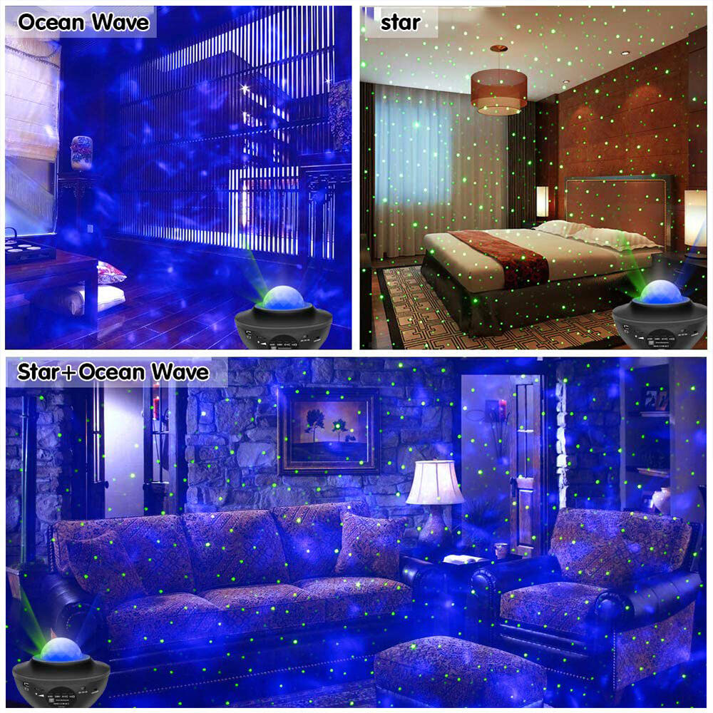 Proyector de Estrellas Galaxia LED con Altavoz Bluetooth, Mando y Temporizador – Luz Nocturna