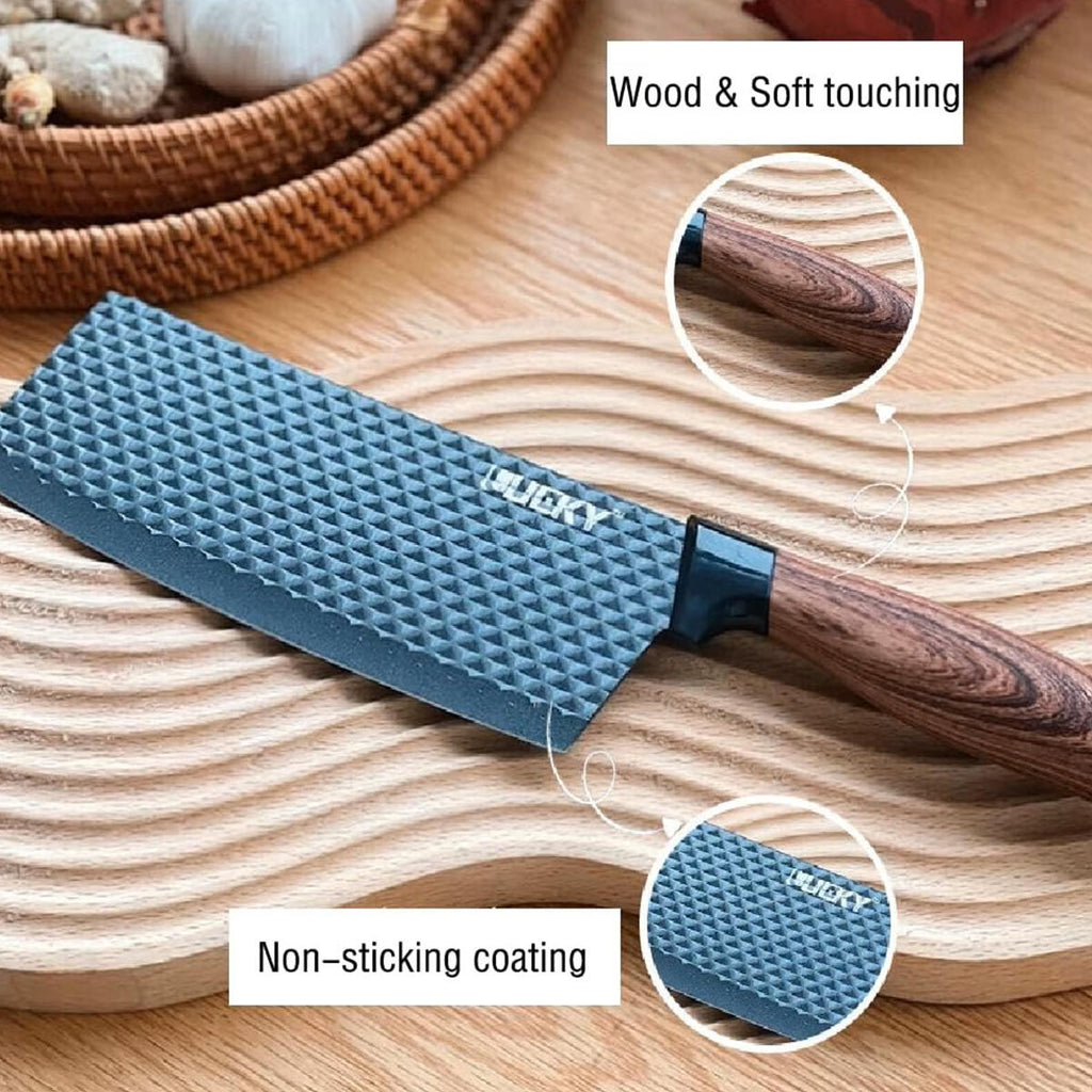 Juego de Cuchillos de Cocina 6 Piezas con Pelador Cerámico, Tijeras y Caja – Negro